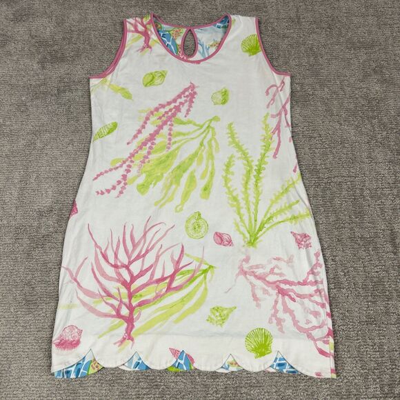 Ana Clare Reversible Dress Womens XXL Scallop Hem Ocean Sea Turtle Resort Wear - Picture 8 of 11